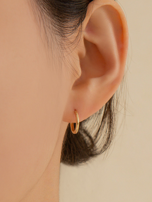 14k 심플 라운드 원터치 링 귀걸이 (14k골드) A01