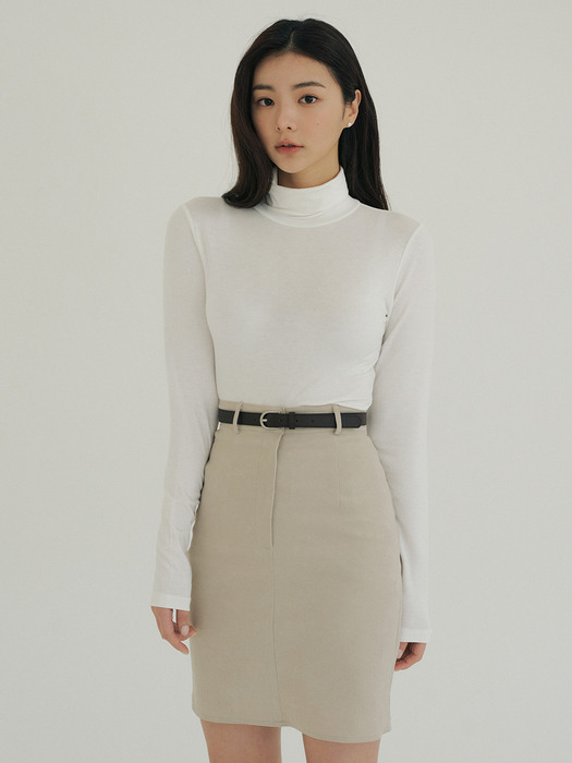 KACK MINI BELT SKIRT LIGHT GRAY