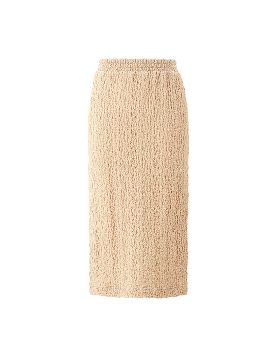 Crinkle slit skirt - Beige