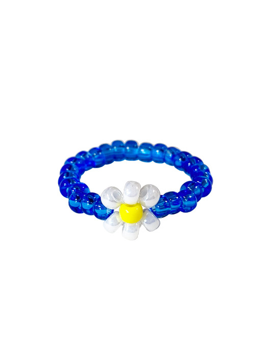 Blue Marin Flower Beads Ring 비즈반지