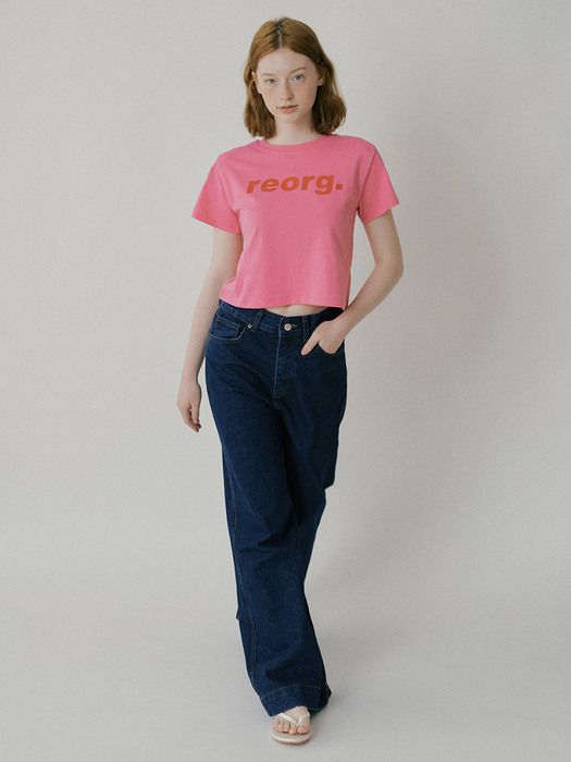 PRINTING CROP T-SHIRTS PINK