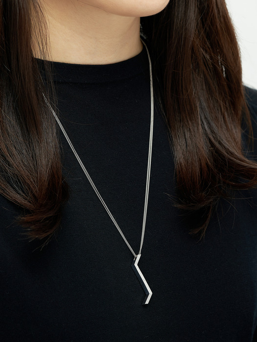 925 Silver Oblique Pendant Necklace SSN-00501