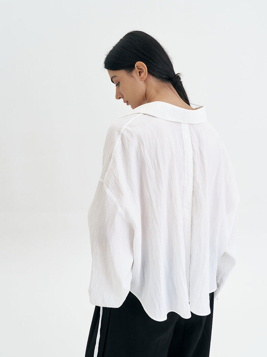 CROPED LOOSE BLOUSE_WHITE