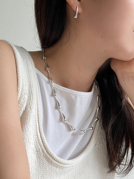 [silver925] bone bold necklace