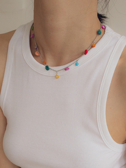 Summer rainbow necklace (silver)