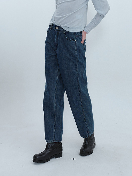 Straight Fit Denim Pants_D/BLUE