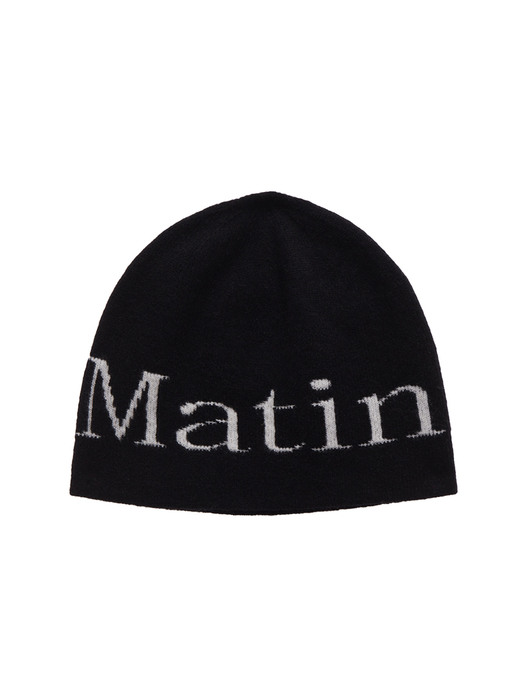 LOGO JACQUARD SHORT BEANIE IN BLACK