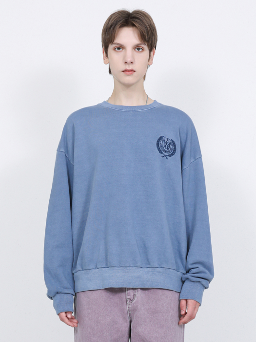 T015 PIGMENT OVER-FIT SWEAT SHIRT_BLUE