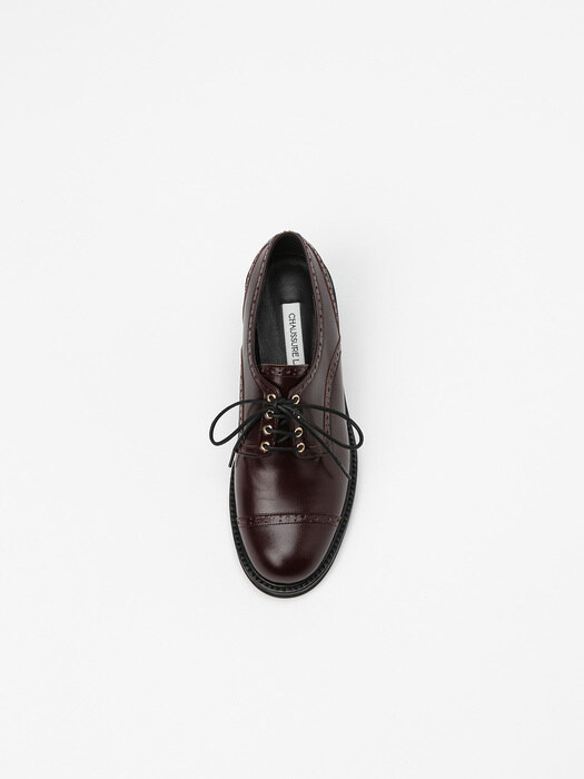 Rondo Lace-up Oxford Shoes in Burgundy