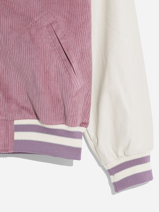 CORDUROY VARSITY JACKET_PINK