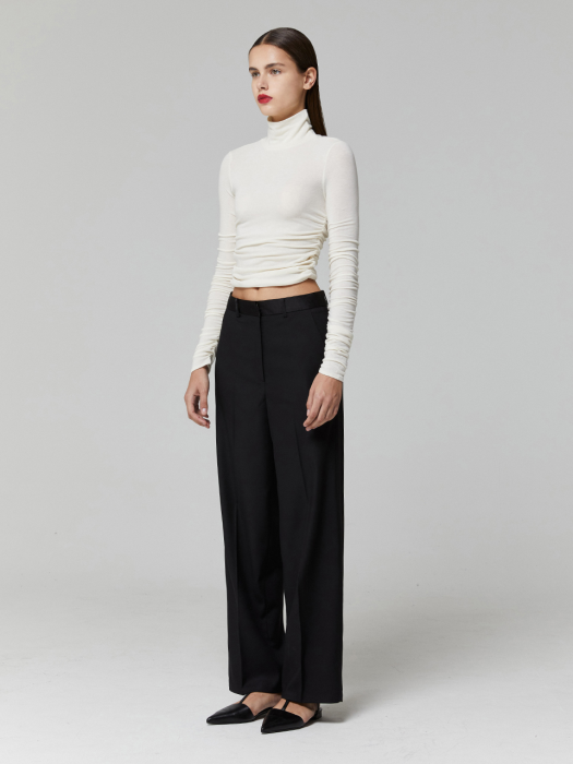 SILKY WAIST SLACKS_BLACK