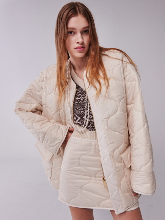 FOUR BEAUTY QUILTING JACKET_IVORY