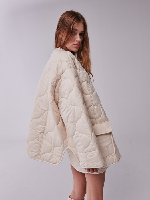 FOUR BEAUTY QUILTING JACKET_IVORY