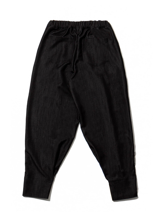 Folded bottom pants Black