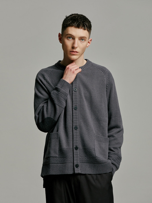 22AW Gentle Link Cardigan (Charcoal)