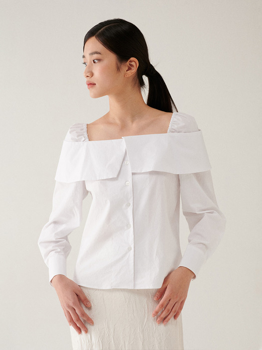 Off-shoulder Shirt_white