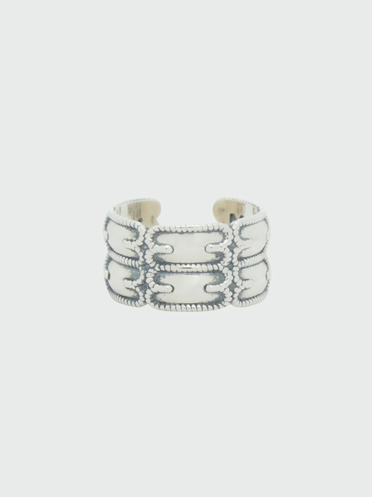 WOLD Double-Band Logo Ring - Silver