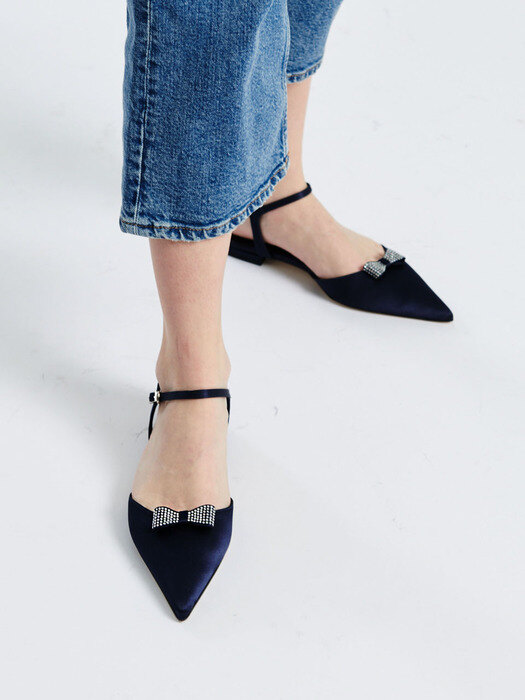 TWINKLE BOW FLAT_NAVY/RSS06NV