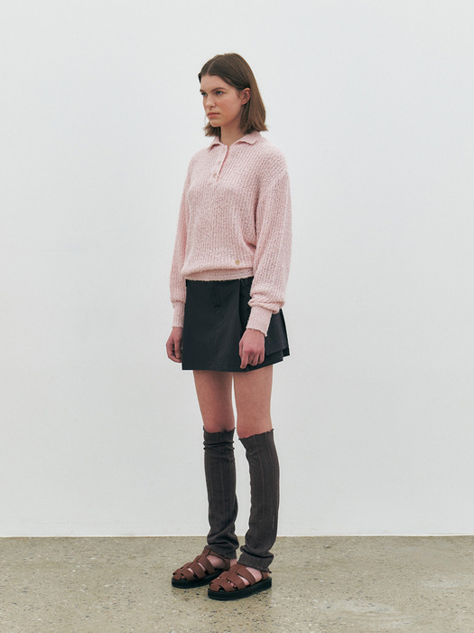 Feather Knit Pull-Over, Light Pink