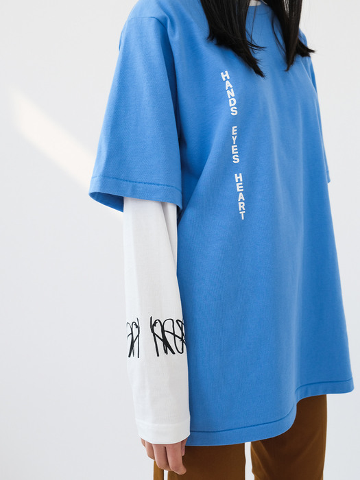 Vertical logo t-shirt in blue
