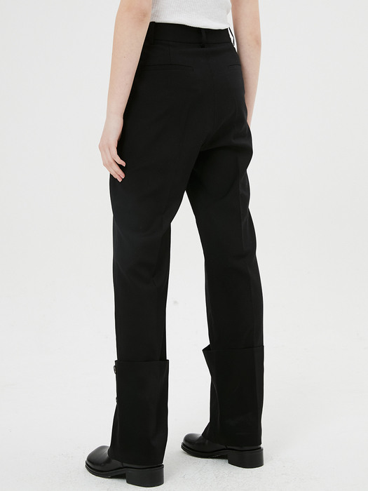 Pluto Satin Cuffs Pants / Black