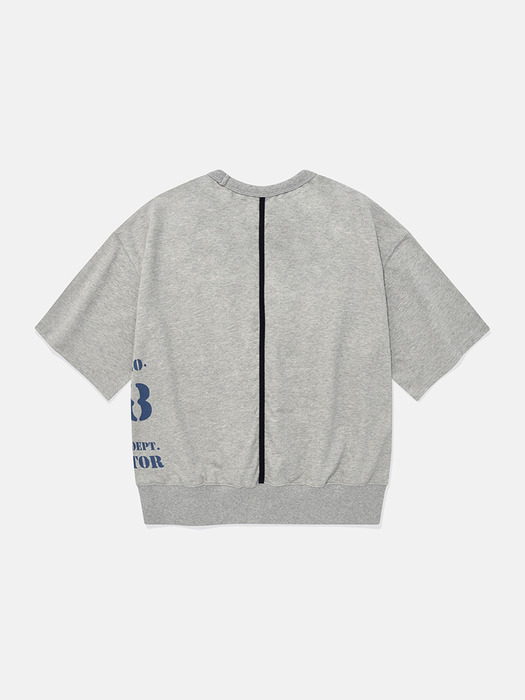 Vintage sweat half T-shirts / Melange gray