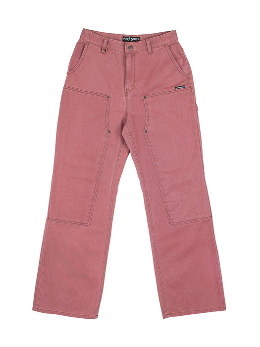 STITCH POINT COTTON CARPENTER PANTS [PINK]