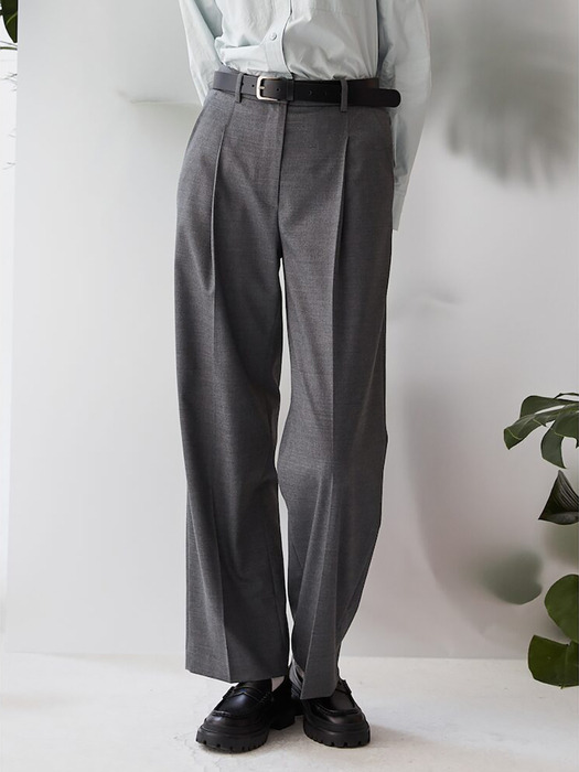 Signature Semi Wide Pants  Grey (KE3821M013)