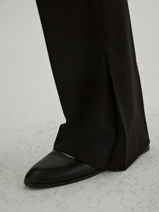 Side Flap Boots-Cut Pants (Black)