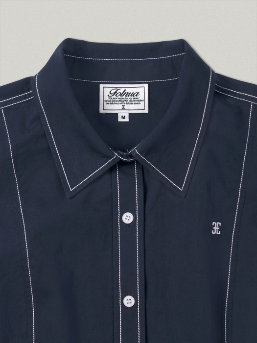 STITCH POINT LINE SHIRT [NAVY]