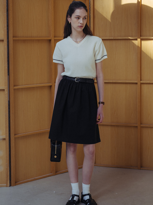 Volume strap skirt(Black)