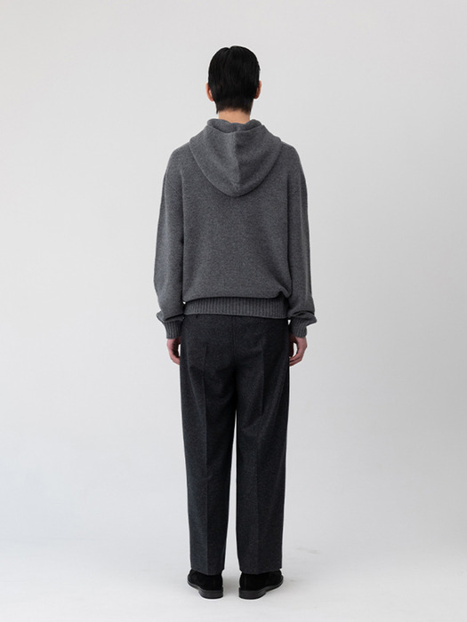 WOOL BELTED TROUSERS [GRAY]