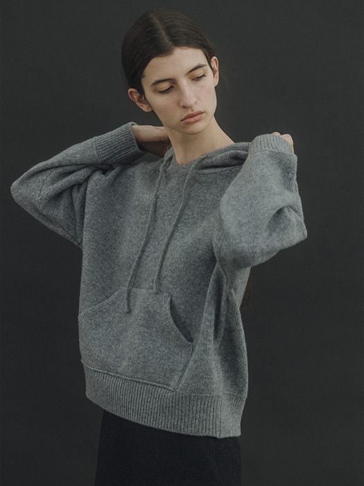 Wool Hoodie Knit (Gray)