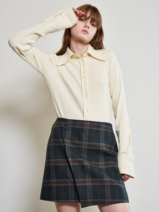 Big Collar Ribbed Jersey Blouse_BUTTER