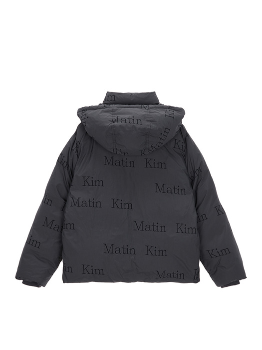 MATIN PATTERN HOOD DOWN JUMPER IN CHARCOAL