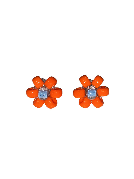 Tangerine Flower Beads Earring 