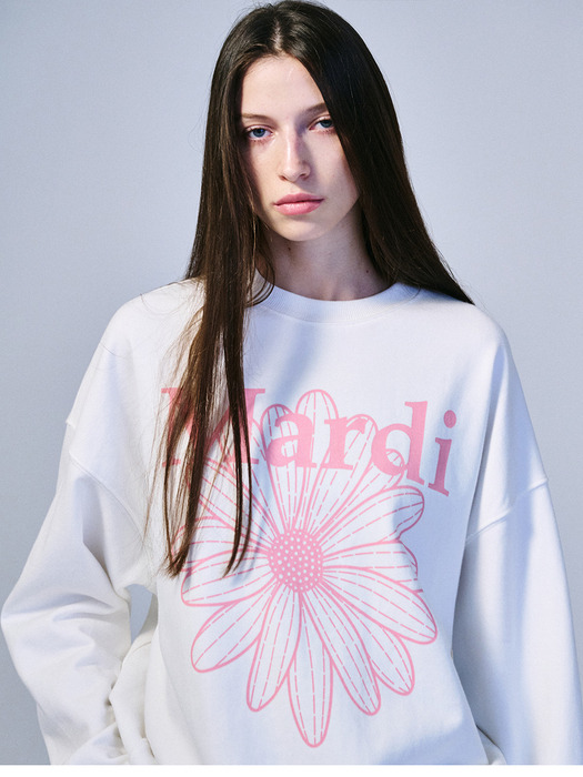 SWEATSHIRT FLOWERMARDI_WHITE PINK