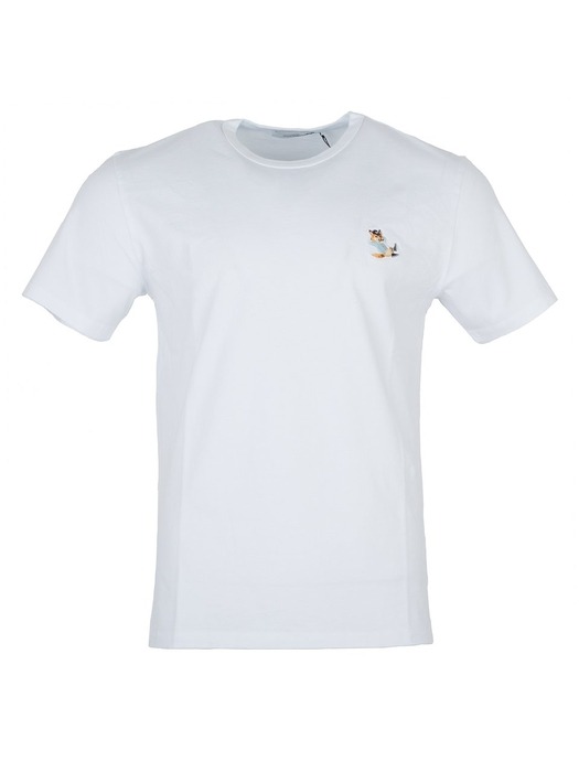 [메종키츠네] 남성 폭스 패치 면 티셔츠 JM00122KJ0008 P100 (WHITE)