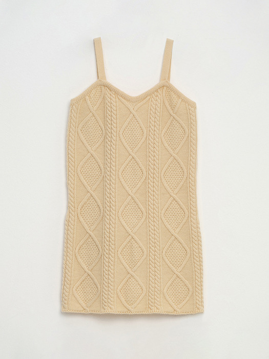 CABLE KNIT DRESS_YELLOW