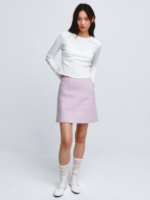 Tweed Mini Skirt  Light Pink (KE4127M01Y)