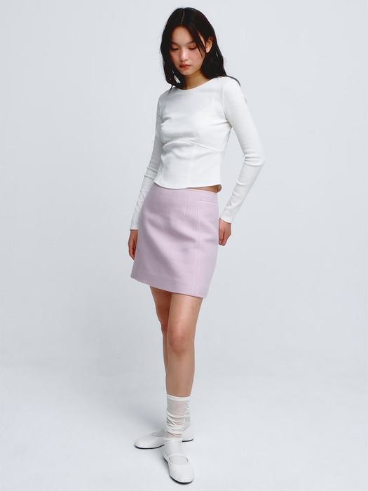Tweed Mini Skirt  Light Pink (KE4127M01Y)