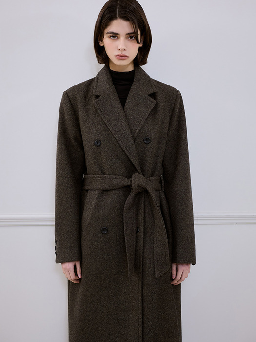 Wool Maxi Coat [Khaki]