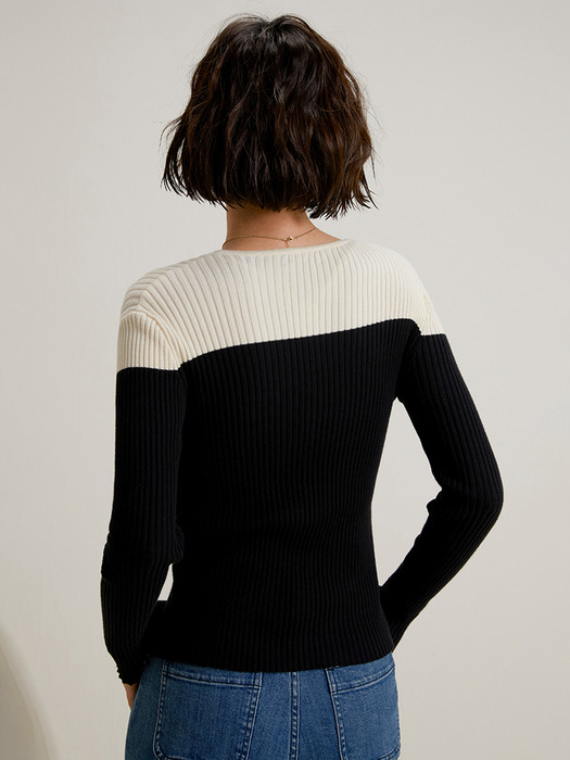 LS_Black apricot knit top