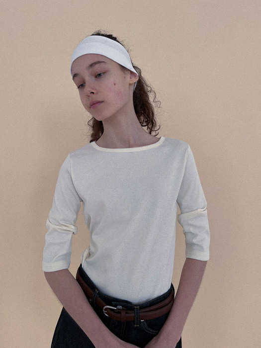 [SALT Label] ] BRONN SLIM T-SHIRT_IVORY