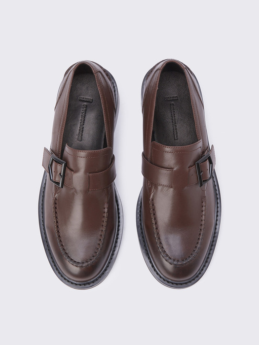 Stitch slipon loafer(brown)_DG1DS24401BRN