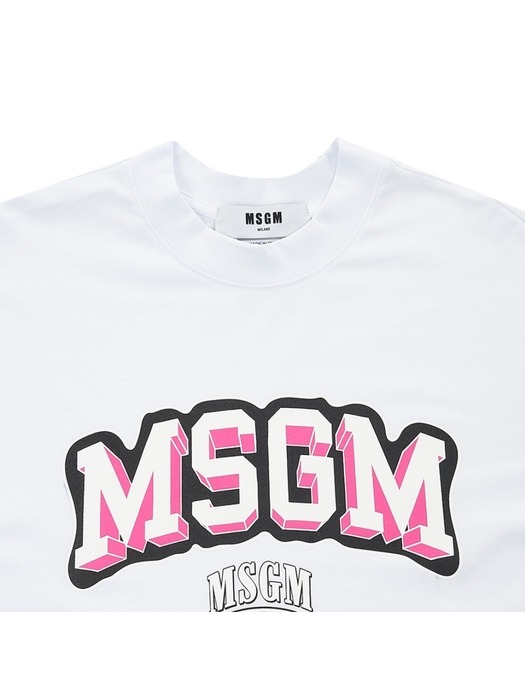 MSGM 남성 로고 프린트 코튼 티셔츠 3440MM184 237002 01