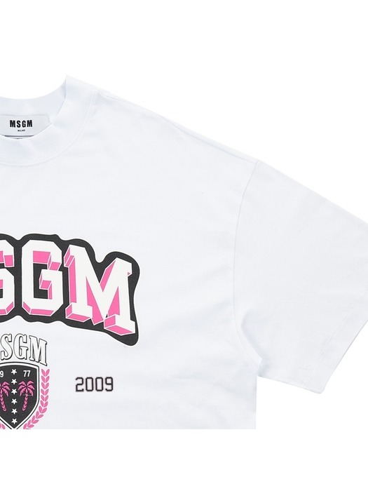 MSGM 남성 로고 프린트 코튼 티셔츠 3440MM184 237002 01