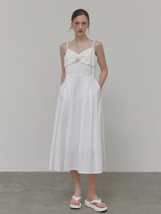 Slip Corsage Dress, White