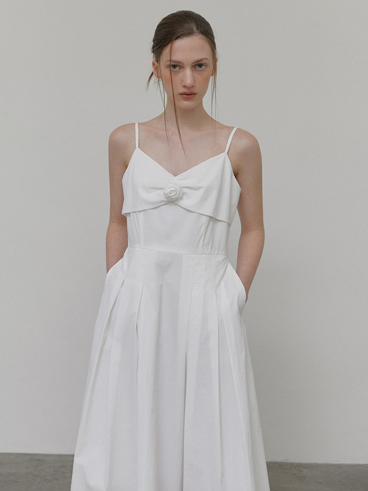 Slip Corsage Dress, White