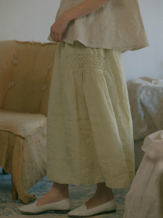 Diana noble skirt - palegoldenrod  다이애나 노블 스커트